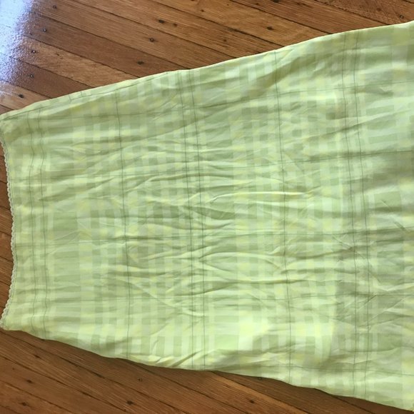 Lime Green gingham plaid y2k midi skirt - Picture 2 of 4